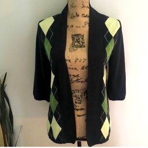 NEW YORK & CO preppy argyle cardigan